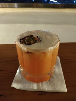 Excellent passion fruit cocktail at Honey & Dough in Nairobi