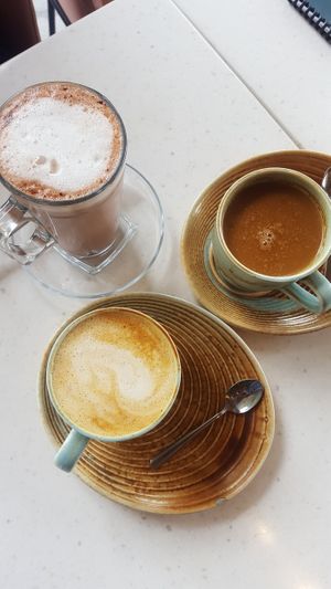 Hot Chocolate, Turmeric Almond Latte, Chocomint (Oatmilk) Mocha at Honey & Dough in Nairobi