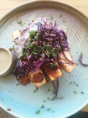 Tofu carrot cake at Honey & Dough in Nairobi