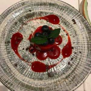 vegan panna cotta at Honey & Dough in Nairobi