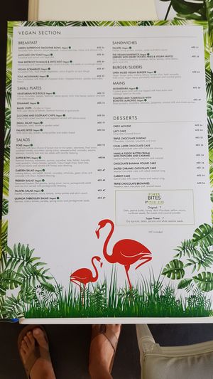 Vegan menu section at Circle Cafe - Al Raha Gardens in Abu Dhabi