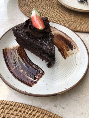 Chocolate ganache cake  at Wabi Sabi in Riyadh