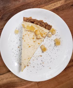 Raw and vegan Golden Milk "Cheesecake"...yummy! at Provisions Natural Foods Market in Sag Harbor