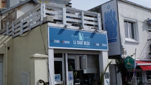 Front of "Le chat bleu" restaurant  at Le Chat Bleu in Sainte-adresse