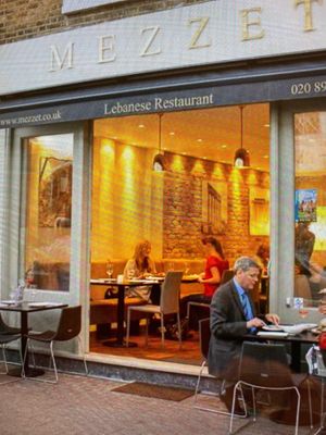 Exterior when it is warm at Mezzet in East Molesey