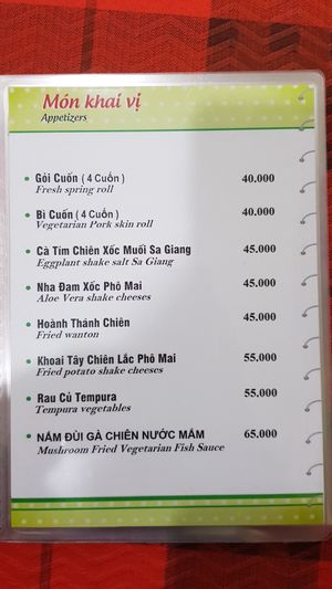Menu 3/19 at Mam Xanh in Ho Chi Minh City
