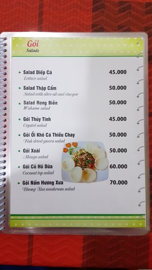 Menu 5/19 at Mam Xanh in Ho Chi Minh City