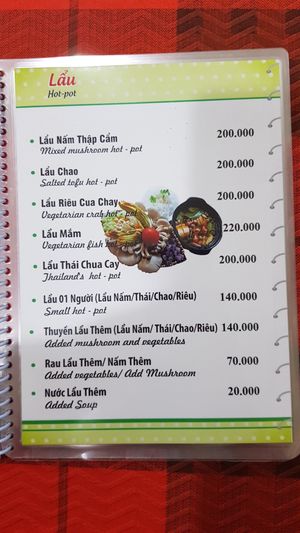 Menu 9/19 at Mam Xanh in Ho Chi Minh City