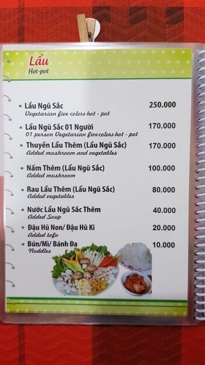 Menu 10/19 at Mam Xanh in Ho Chi Minh City