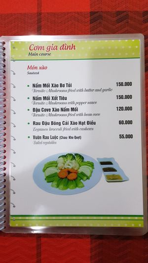 Menu 11/19 at Mam Xanh in Ho Chi Minh City