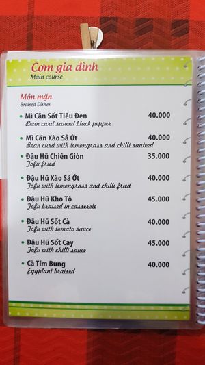 Menu 12/19 at Mam Xanh in Ho Chi Minh City