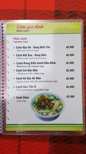 Menu 13/19 at Mam Xanh in Ho Chi Minh City