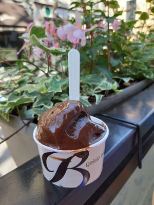Yummy chocolate and coconut at Gelateria Del Biondo in Brescia