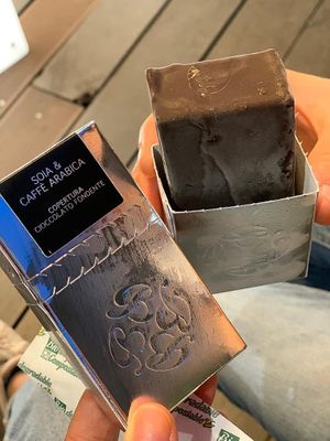 Soia e caffè arabica at Gelateria Del Biondo in Brescia