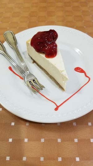 Strawberry cheesecake at Loving Hut in Charlotte