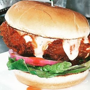 Bufffalo Ranch Chickun Burger at Loving Hut in Charlotte