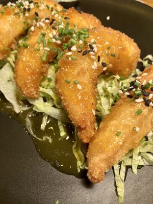 Aji amaraillo prawns (fusion menu)  at Calle Rey in Newtown