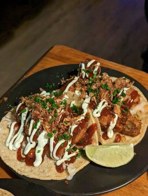 Eggplant w wasabi mayo taco at Calle Rey in Newtown