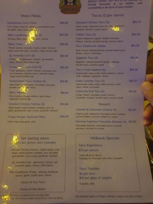 Menu August 2023 at Calle Rey in Newtown