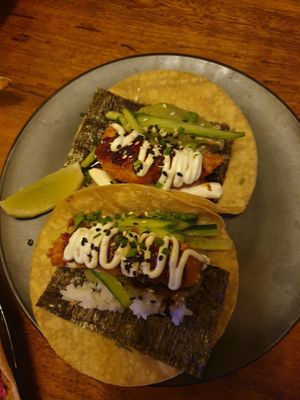 California roll taco $10.00 at Calle Rey in Newtown