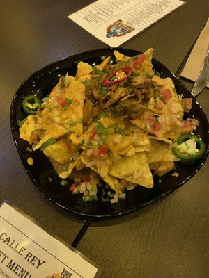 Delicious nachos from the set menu !! (for 3 ppl) at Calle Rey in Newtown