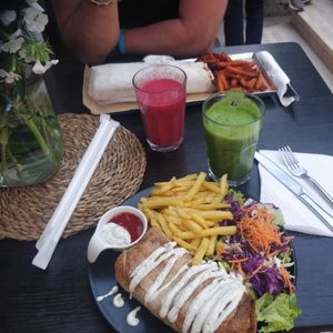 Burrito and fallafel with fries at VEG in Split