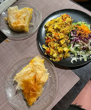 Tofu pie and risotto  at VEG in Split