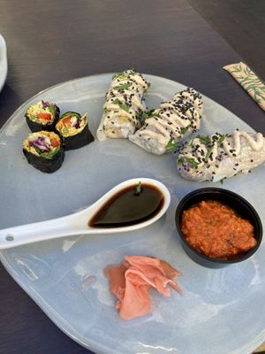 Mixed plate with sushi and vegetable rolls  at VEG in Split