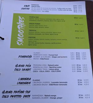 Menu P4 at VEG in Split
