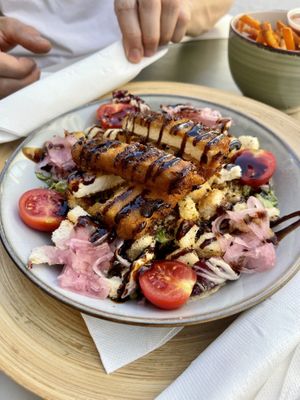 Vegan crispy tofu, pickles and pomegranate glaze. Flavour explosion.  at VEG in Split