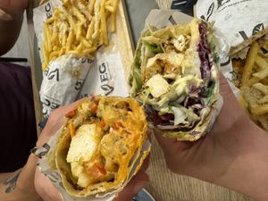 Left - katsu wrap right grilled tofu wrap   at VEG in Split