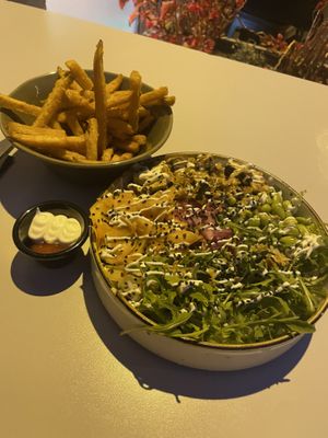 Kitchen fav with sweet potato fries  at VEG in Split