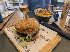 BBQ Burger and Truffle fries at VEG in Split