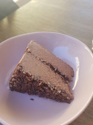 Raw chocolate cake at VEG in Split