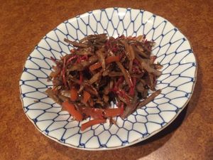 Kinpira burdock at Rakuraku in Kyoto