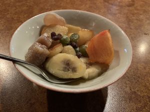 Vegan dessert at Rakuraku in Kyoto