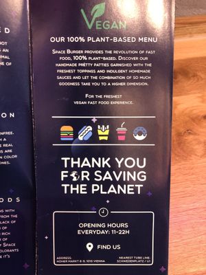 100% plant based 😊👏🏻 at Space Burger in Vienna