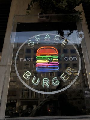 outside at Space Burger in Vienna