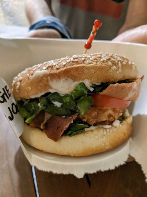 Smokey Bacon Burger at Veggie Dojo in Central Singapore