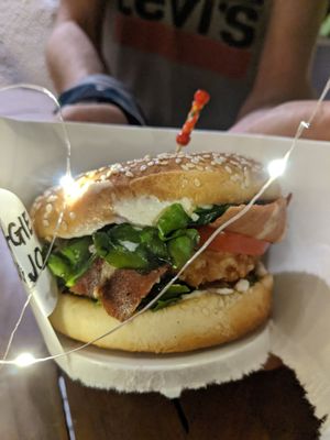 With lights at Veggie Dojo in Central Singapore