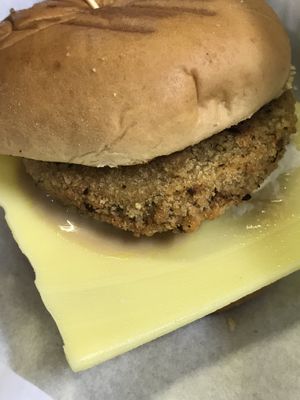 Savoury sesame burger  at Veggie Dojo in Central Singapore