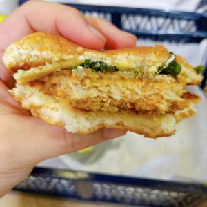 Yakitori burger  at Veggie Dojo in Central Singapore