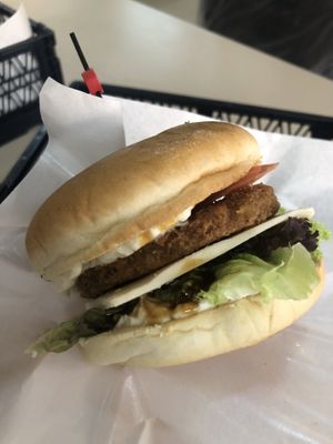 Yakitori burger  at Veggie Dojo in Central Singapore