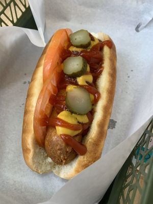 Mexican Salsa Hotdog  at Veggie Dojo in Central Singapore