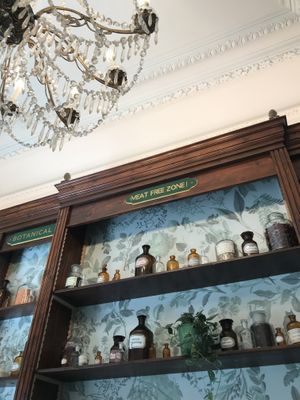 Meat free zone, interior of the restaurant  at Le Botaniste - Bailli in Brussels