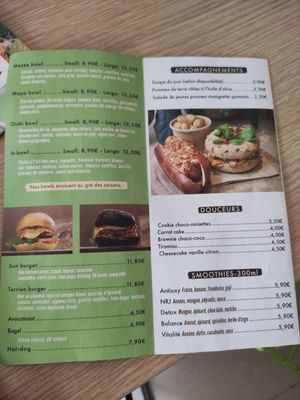 Menu at Ici la terre in Bordeaux