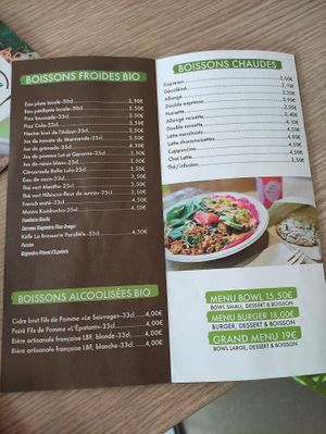 Menu drinksm at Ici la terre in Bordeaux