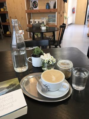 Coffee with almond milk at Špajz in Usti Nad Labem
