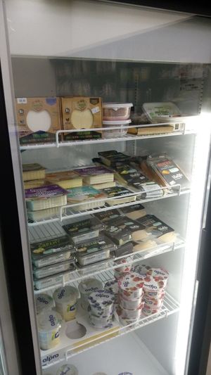 Vegan cheese and yogurts at Vegetus in Dnipro