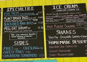 Plant-based tacos for lunch and a brownie for dessert?! at Blanchards Restaurant and Beach Shack in West End Village